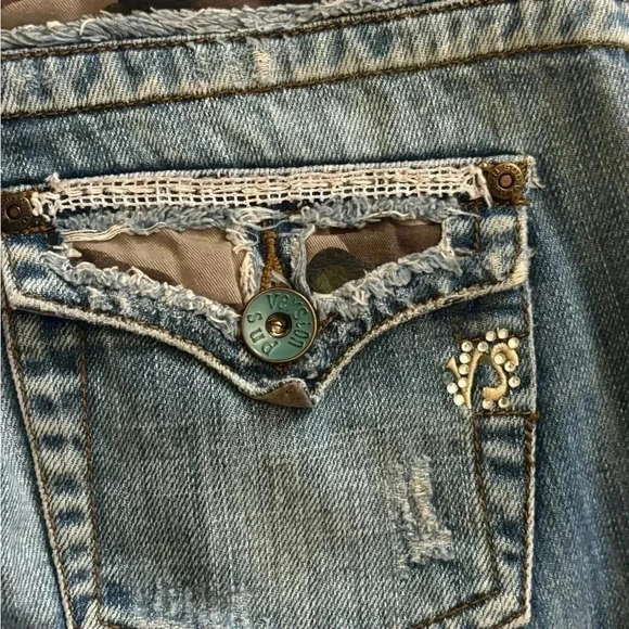 Version Sud Distressed Camo Denim Jeans - Picture 8 of 8